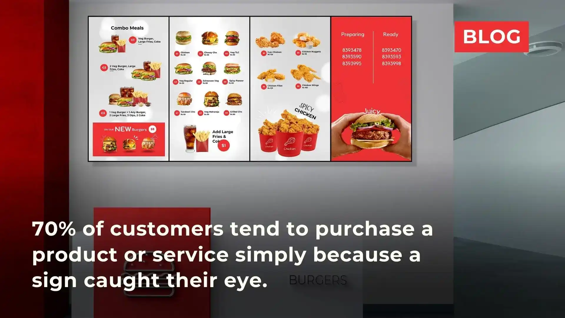 Digital Menu Board Ideas to Drive Sales in Fast Food Restaurants