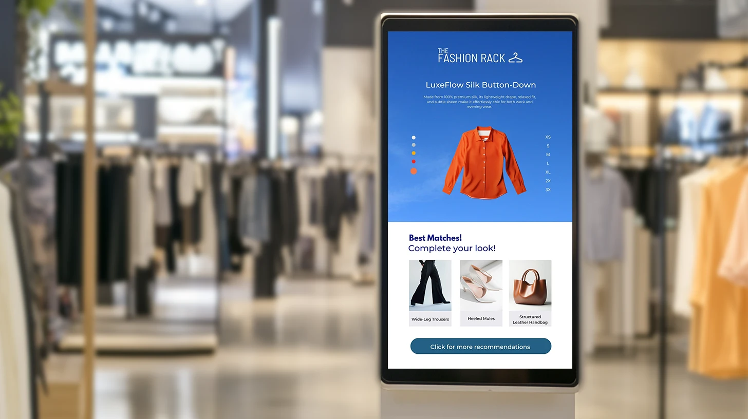 AI-driven digital signage screen engaging shoppers in Singapore retail store