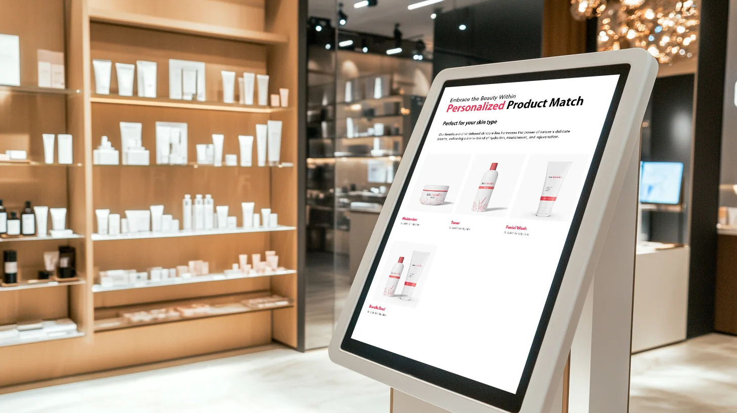 AI-powered retail signage displaying personalised content in Singapore store