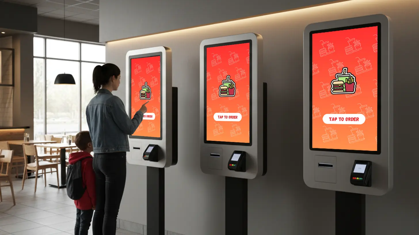 Self-service kiosk at QSR restaurant in Australia