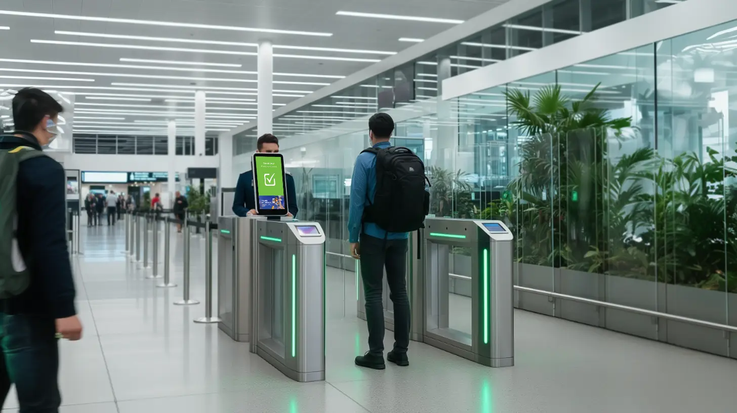 Airport immigration kiosk